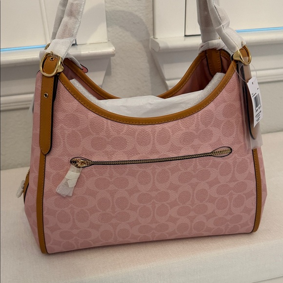 NWT Coach CEL13 Erin Shoulder Bag In Signature Canvas With Charms Powder Pink - Picture 7 of 11